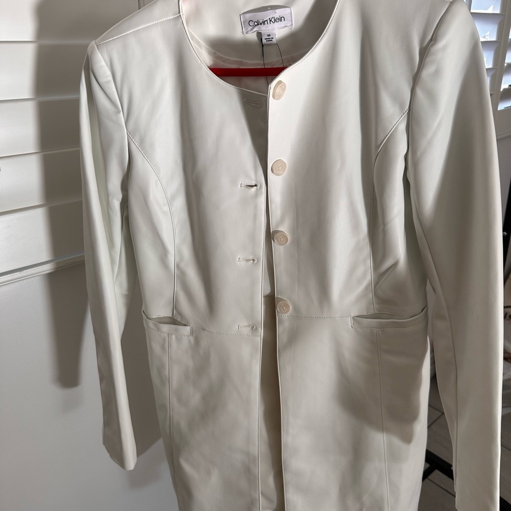 Long beautiful white jacket